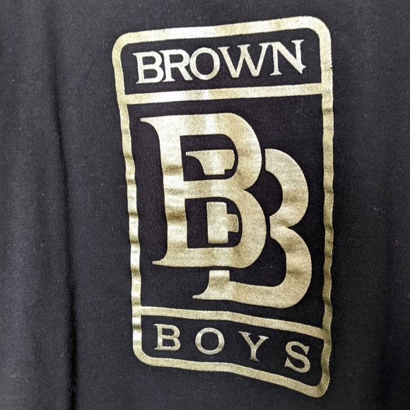 Men's Brown Boys  black and gold crew neck sweater - Picture 6 of 7